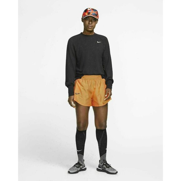 NIKE Tennis Shorts Women Extra Small Tempo Lux Running DRI FIT Orange BV3290-671 - Picture 7 of 13